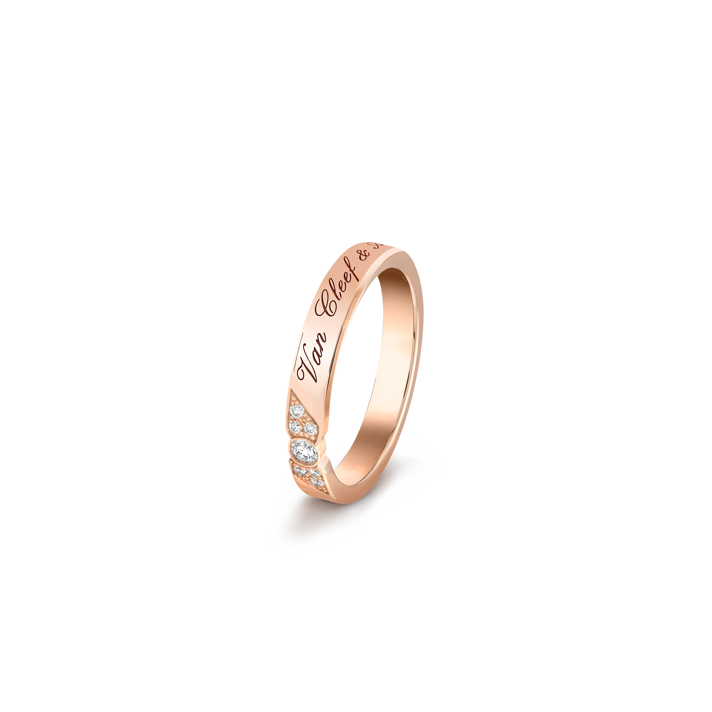 V*N CL*F arpels toujours signature etoiles wedding band, 3 mm vcarp7re00
